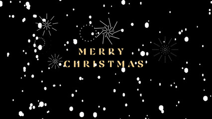 Merry christmas wish with snowflake and shining stars