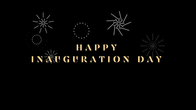 Happy Inauguration Day wish on black background