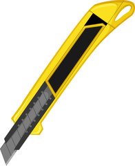 sharp cutter knife cartoon. sharp cutter knife sign. isolated symbol vector illustration