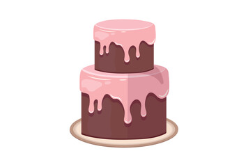 Vector illustration of birthday cake