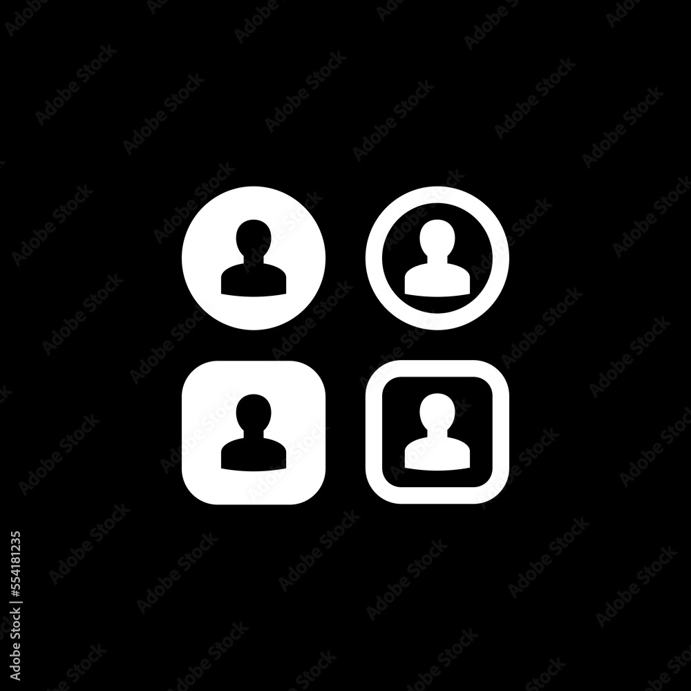 Poster user profile login or access authentication icon isolated on dark background