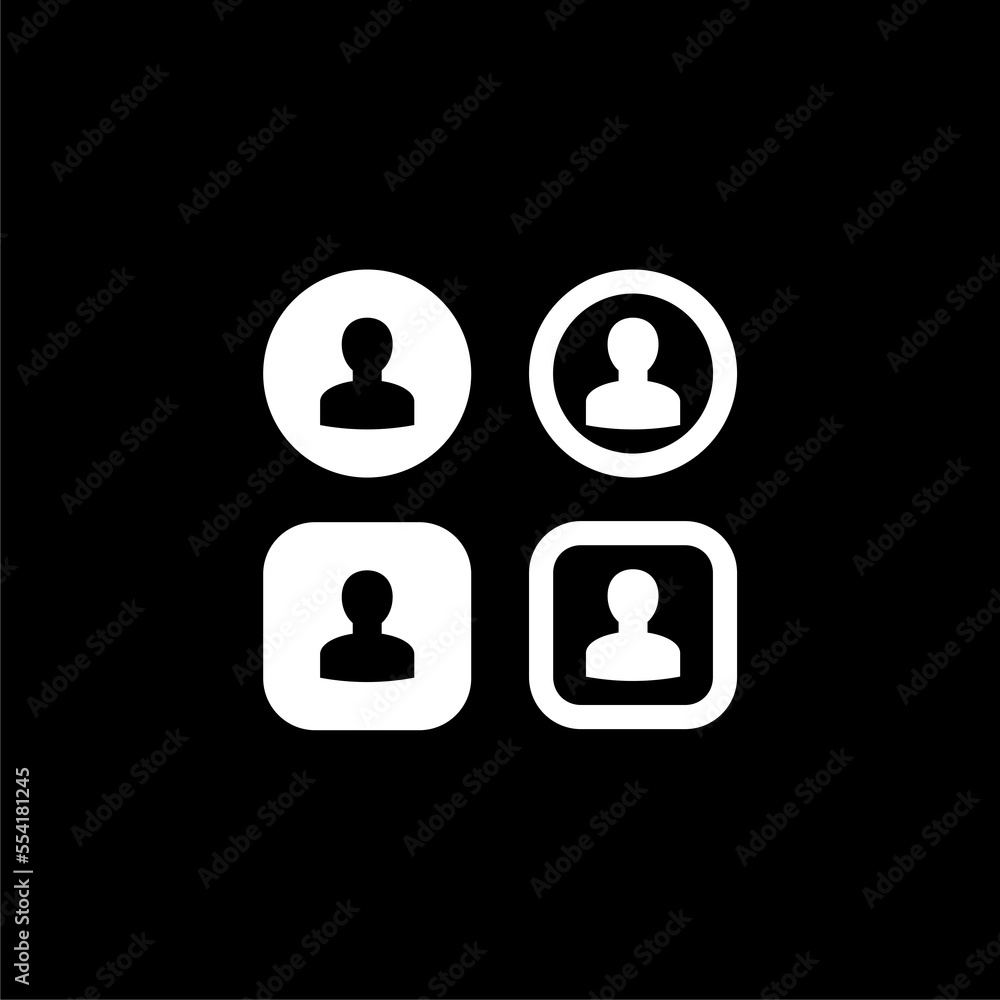 Poster user profile login or access authentication icon isolated on dark background
