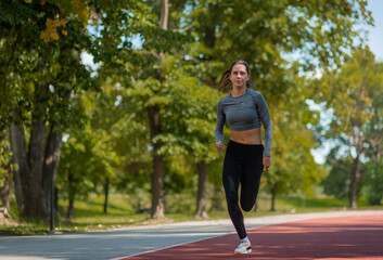 A couple jogging in the park