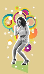 Creative young person having fun and dancing