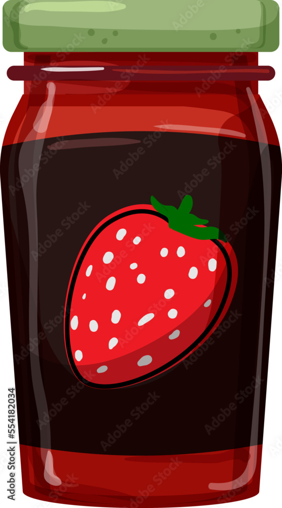 Sticker glass jam fruit food cartoon. glass jam fruit food sign. isolated symbol vector illustration