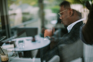 Close up of business man working