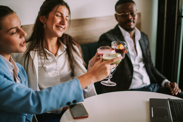 Cheers at the cafe