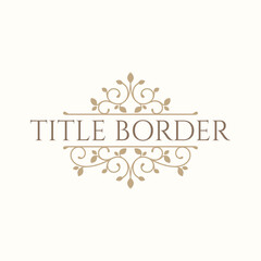  Decorative elegant frame. Classic title border.