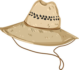 summer straw hat cartoon. summer straw hat sign. isolated symbol vector illustration