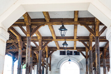Antique building view in Dourdan, France