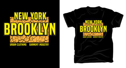 New york brooklyn modern typography t shirt design