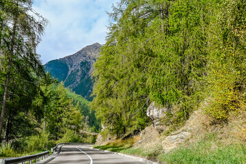 Schnalstal, Val Senale, Schnals, Bergtal, Bergstrasse, Vernagt, Unser Frau, Stausee, Dorf, Wanderweg, Herbst, Berge, Südtirol, Italien