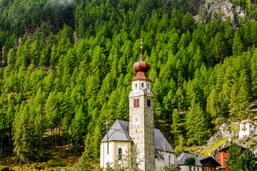 Dorf unser Frau, Dorfkirche, Dorf, Madonna di Senales, Schnalstal, Schnals, Bergstrasse,...
