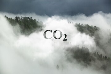 CO2 fog on beautiful nature background
