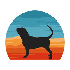Great Dane Dog Silhouette Retro Vintage Sunset Dog Lover Sticker Vector Illustration SVG EPS