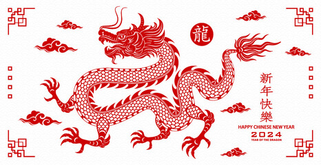 Happy chinese new year 2024 Zodiac sign, year of the Dragon