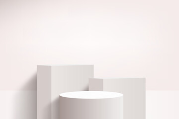 3d background products display podium scene with geometric platform stand to show cosmetic products