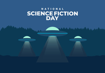 Science fiction day background banner poster celebrated on january 2nd © ngupakarti