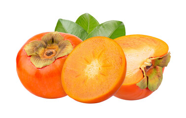 fresh ripe persimmons isolated on transparent png