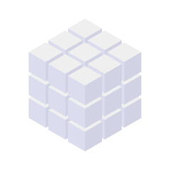 Three-dimensional cube icon. Vector.