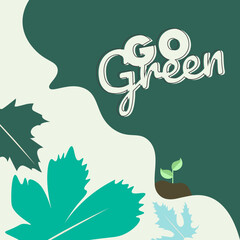 Go green poster, banner design template, design element. social media post