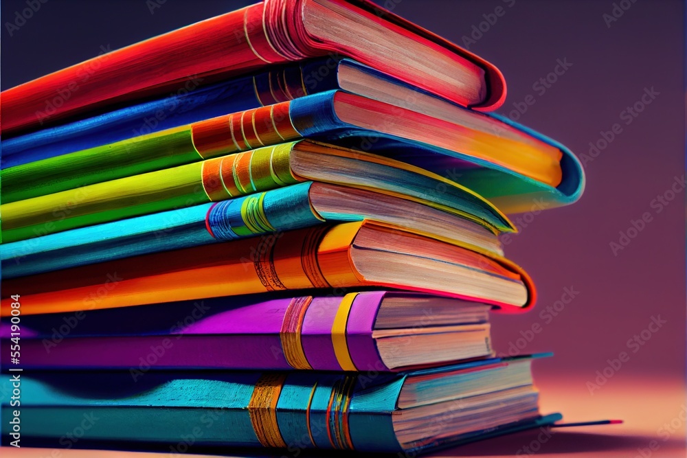 Poster 12-12-2022 riga, latvia a stack of books sitting on top of each other on a table next to a purple ba