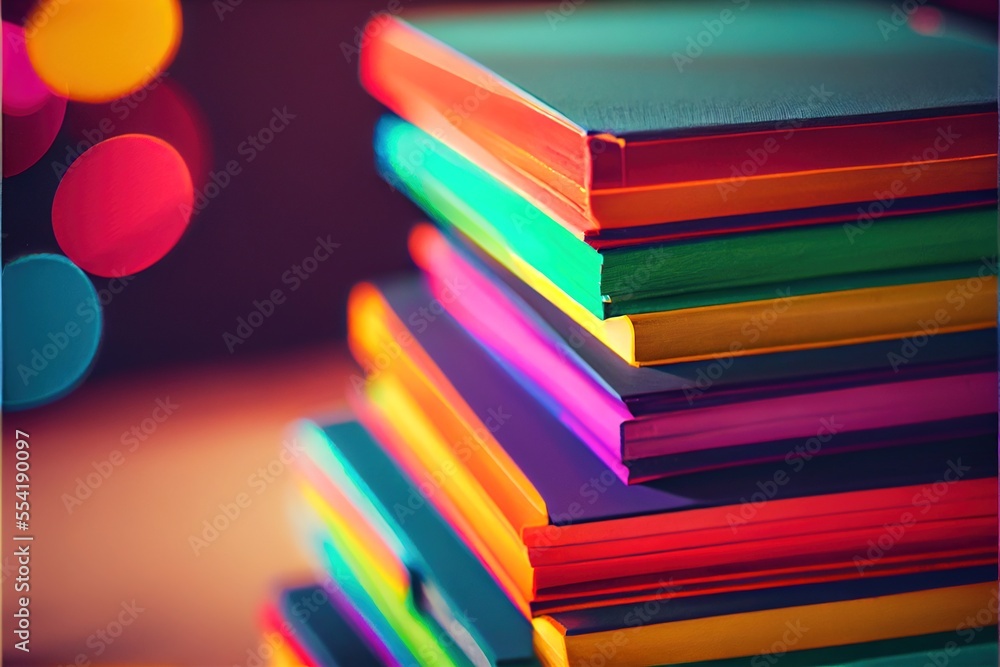 Poster 12-12-2022 riga, latvia a stack of books with a blurry background of lights in the background and a 