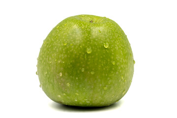 Green Apple isolated on a white background. Clipping Path. Full depth of field. close up