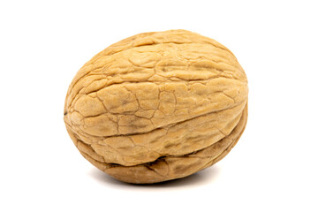 Walnuts in shell isolated on a white background. Clipping Path. Full depth of field. close up