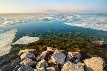 The lake Balaton in Winter
