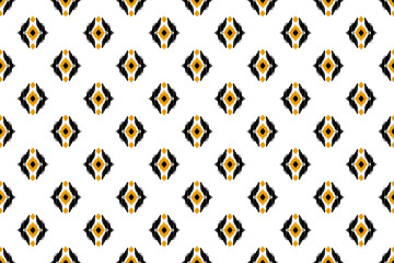 Fabric ikat pattern art. Geometric ethnic seamless pattern traditional. American, Mexican style. Design for background, wallpaper, illustration, fabric, clothing, carpet, textile, batik, embroidery.