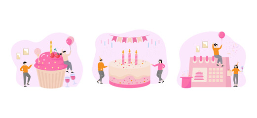 Birthday Party Flat Bundle Design