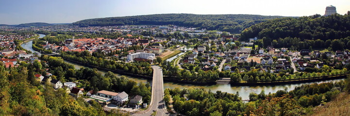 Fototapeta na wymiar Panoramabild von Kelheim