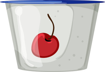 dessert yogurt package cartoon. dessert yogurt package sign. isolated symbol vector illustration