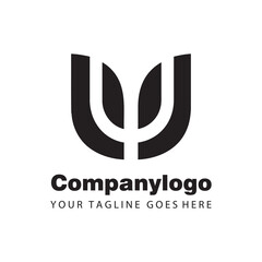 simple black letter u for logo company design - obrazy, fototapety, plakaty