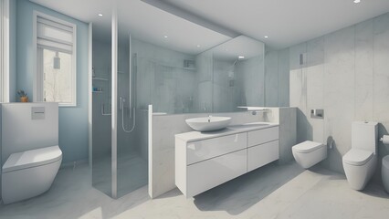 Obraz na płótnie Canvas Generative AI.view of bathroom