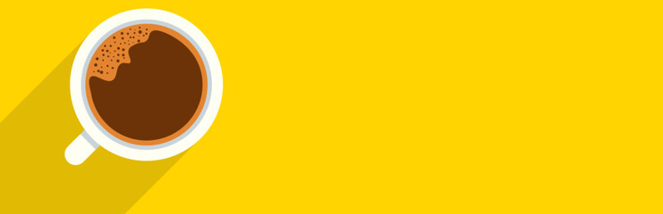 coffee cup, vector design. black coffee on yellow background.
world coffee day idea concept.