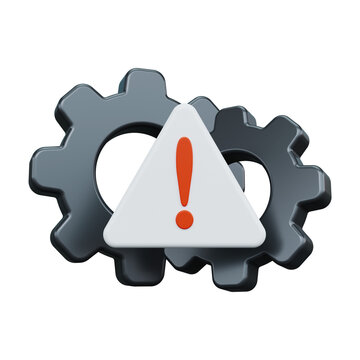 Settings error icon. 3d render