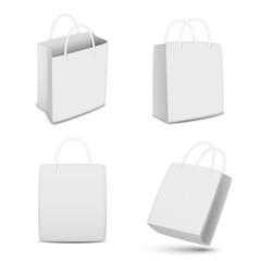Set of shopping bags, isolated on white.