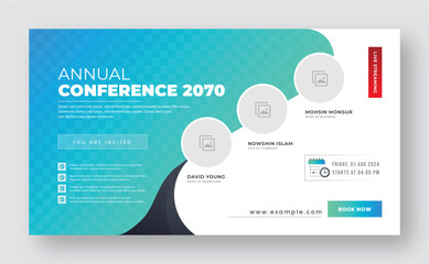Business Webinar Invitation. Business Conference Banner Template. Annual Conference Banner. Online Live Webinar. Webinar and Business Conference Social Media Post Template. Modern Web Banner Template.