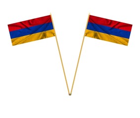 Waving national flag of Armenia .