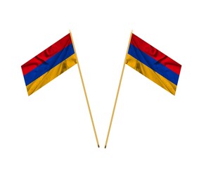Waving national flag of Armenia .