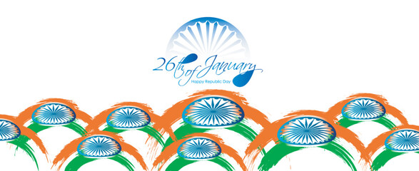 Republic day illustration card ,banner ,poster. Happy republic day card. 26 January vector Illustration banner.