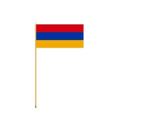 Waving national flag of Armenia .