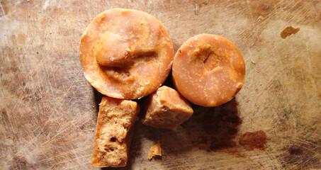 Coconut sugar or palm sugar, better known as Java sugar, sugar made from coconut juice with fresh...