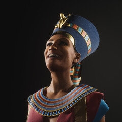 Obraz premium Queen Nefertiti. Artistic recreation. Digital human.