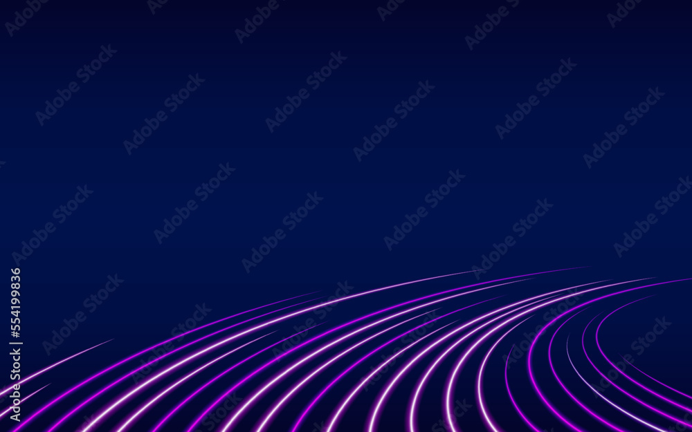 Wall mural abstract wallpaper of blue and purple lines trails with motion blur effect in the dark, texture of n