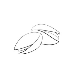 Pistachio illustration. Nut cartoon simple icon. Vector
