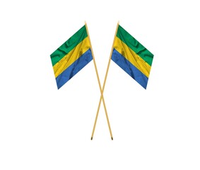 Gabonese Flag Closeup .