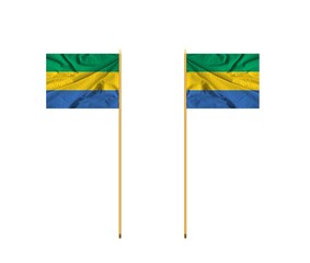Gabonese Flag Closeup .